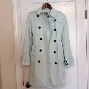 Burberry Chelsea Belted Double-Breasted Trench Coat baby blue size 36